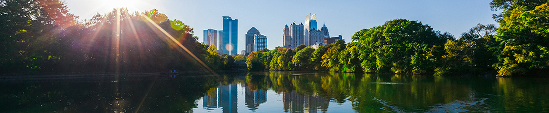 View of Atlanta from water near the Alex. Brown branch