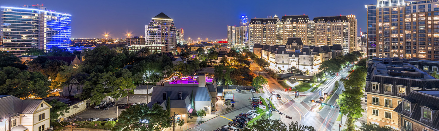 Skyline of Dallas near the Alex. Brown branch