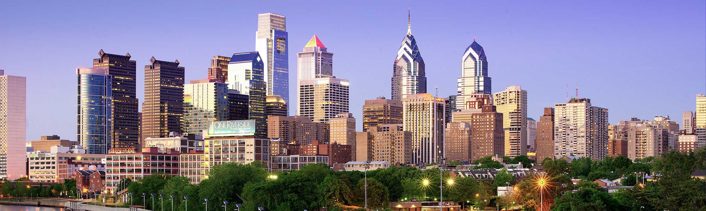 Skyline of Philadelphia near the Alex. Brown branch