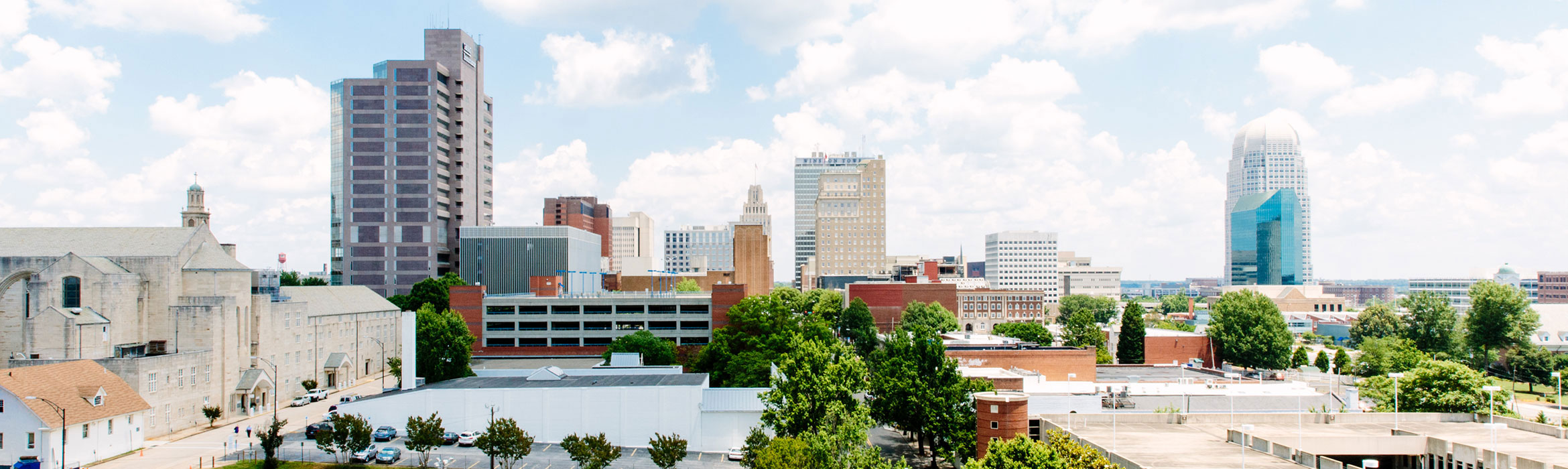 Skyline of Winston Salem near the Alex. Brown branch